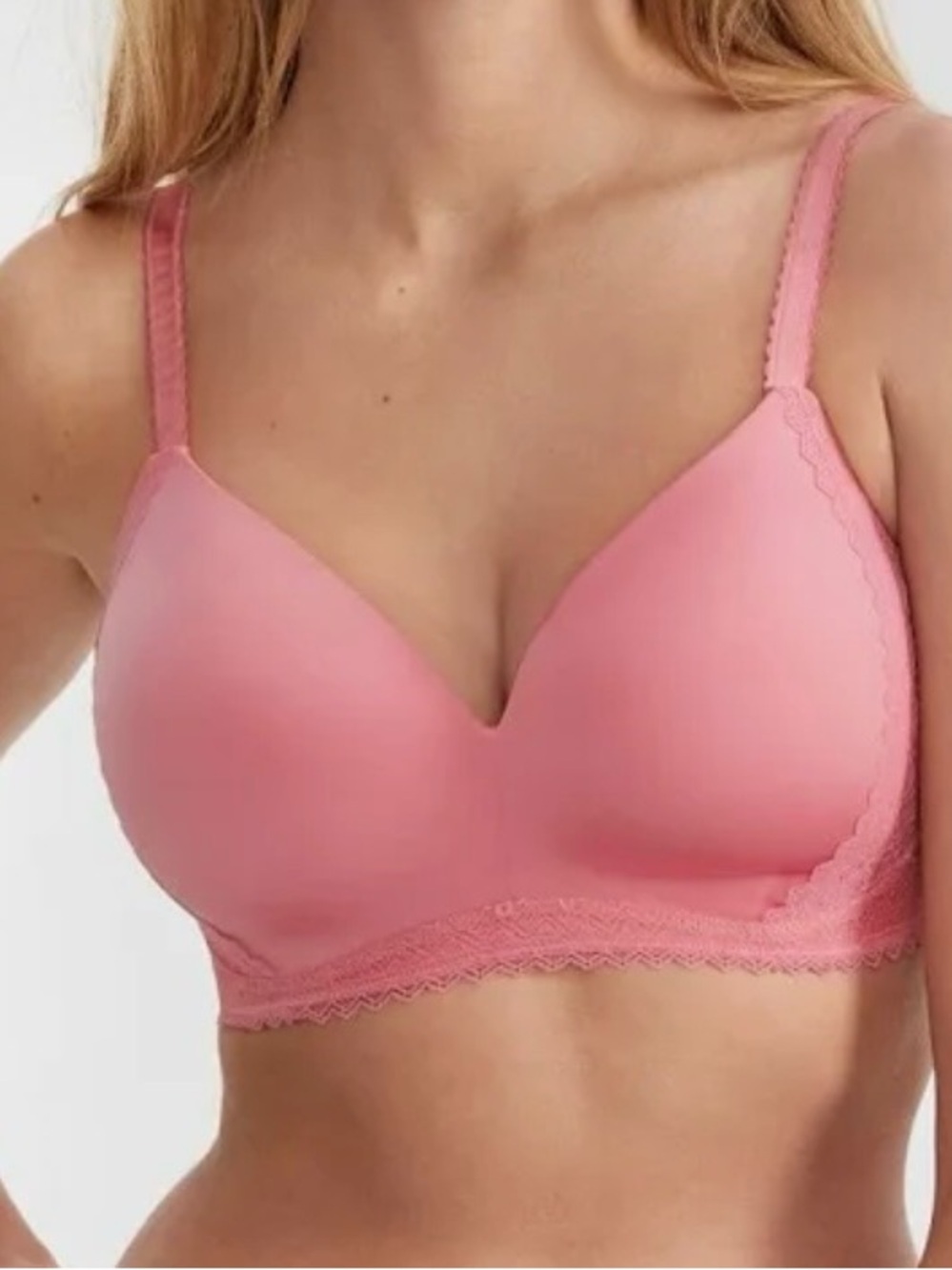 Bare Necessities Wire Free Bra 38DD NWT Geo Lace Wild Rose Pink